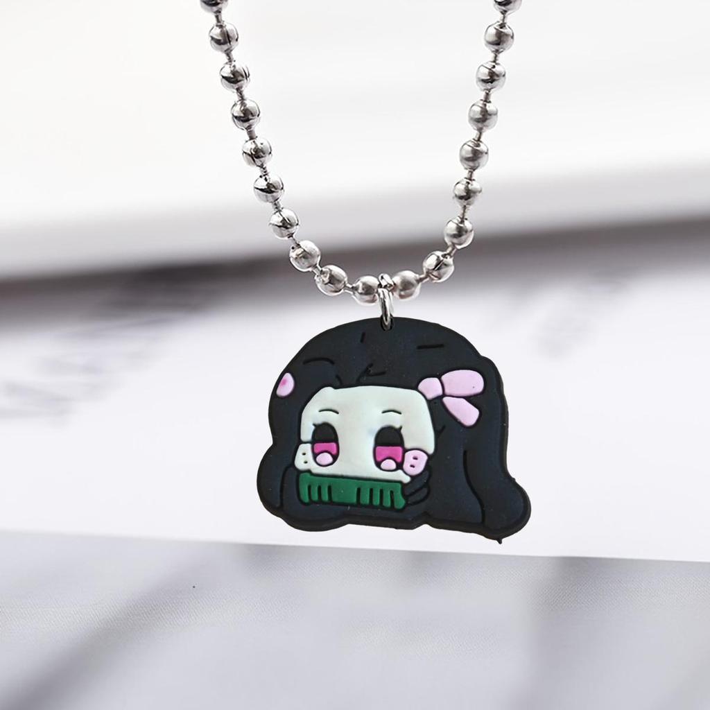 Demon Slayer Anime Series Beaded Necklace Etsy Bead Collarbone Chain Creative Cartoon Bead Pendant Stylish Versatile Necklace