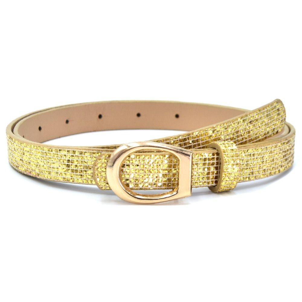 Bling Bling Sparkling Rhinestone Belt Glitter Luxury Brand Design PU Leather Belt Versatile Vintage Trendy Waistband