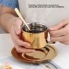 Metal Coffee Mug Stainless Steel Coffee Cup Gold Fashionable Design Espresso Cups Portable Durable Cup and Saucer Set Tea Lovers