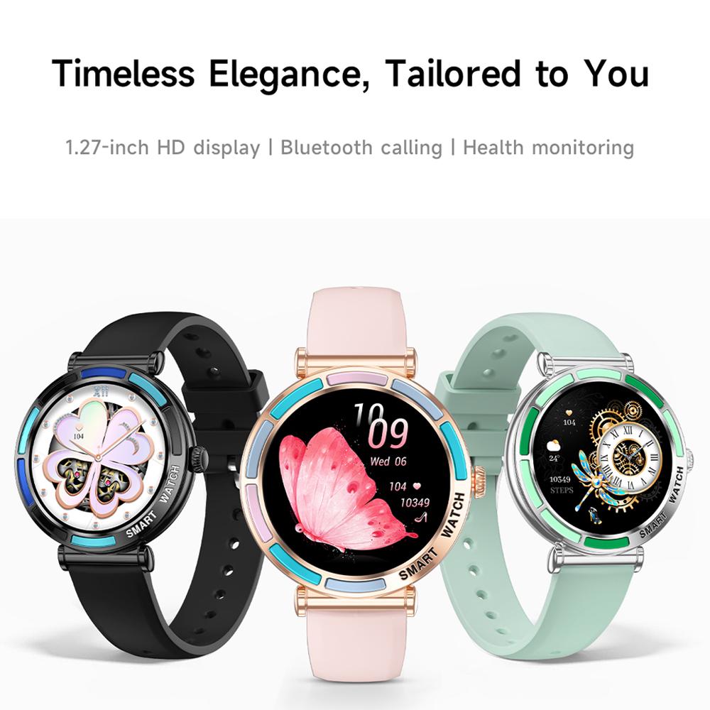 New Fashion Women Smart Watch 360*360 HD Screen Sports Bracelet Custom Dial Heart Rate Voice Call Smartwatch for Android IOS