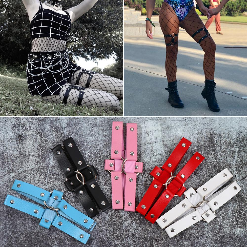 Elastice Leather Nightwear Leg Harness Garter Belt Gothic Garters Thigh Ring