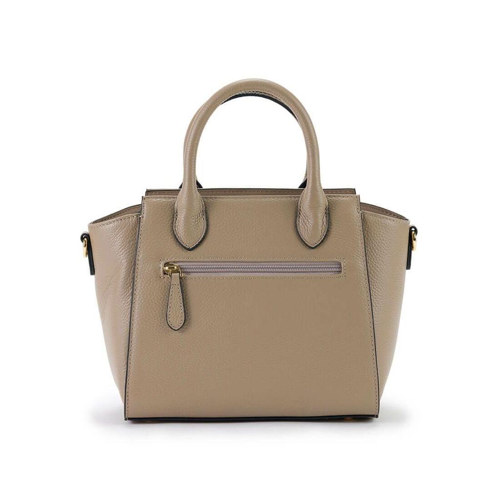 Barcos Nieten-Design Schrumpfleder 2-Wege-Handtasche & Langformat-Geldbörse Set mit Schultergurt, Taupe