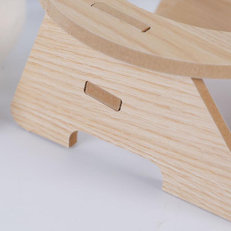 Elevated Cat Bowls Pet Feeder 15° Tilted Raised Cat Food Bowls With Wooden Stand 2 Stainless Steel Bowls For Cats And Puppy
