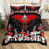 Butterfly And Death Moth Duvet Cover Queen Gothic Skull Flower Star Sky Moon Bedding Set Polyester Boho Exotic Black Quilt Cover