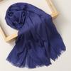 Foreign Trade Silk Scarf Cotton And Linen Headscarf Women'S Spring And Summer Solid Color Japanese And Korean Scarf Sun Protection Warm Shawl Hair