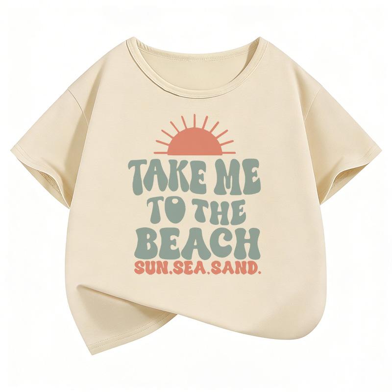 Take Me To The Beach Sun Design T Shirts Printed Y2k Kids Childrens Tshirt Boys Girls Summer Spring Casual Top Tee Shirt