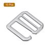 10pcs Metal G Hook Webbing Buckles for Backpack Strap Webbing Adjustable Flat Slide Buckles Silver [uxcell] 38mm/1.5" Tri-Glide