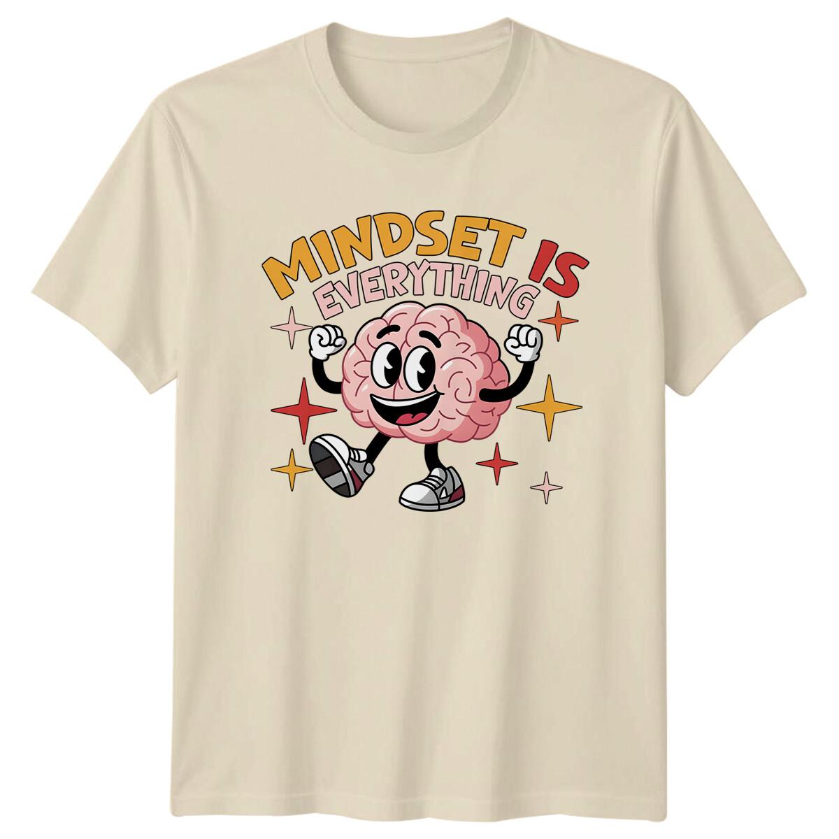 Retro Mindset Is Everything Cartoon Brain Graphic Novelty T-Shirt S