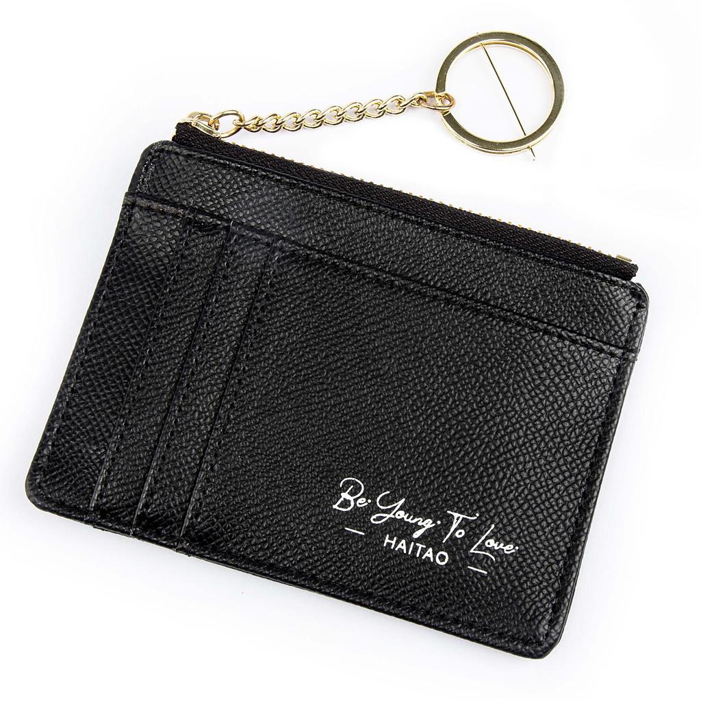 Women's Solid Color Card Holder & Coin Purse with Multi-Card Slots and Keychain