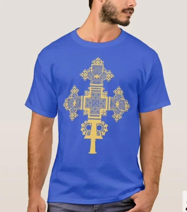 Traditional Ethiopian Orthodox Cross Printed TShirt 100 Cotton ONeck Summer Short Sleeve Casual Mens Tshirt Size S3XL