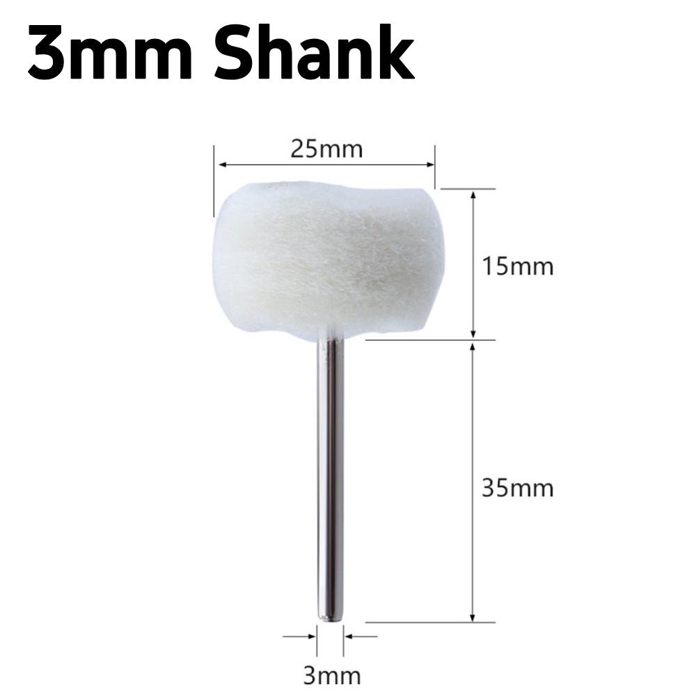 10-50Pcs Grinding Sanding Head 3mm Shank Fine Wool Polishing Abrasive Brush Grinding Buffing Wheel Drill Rotary Tool Accessories