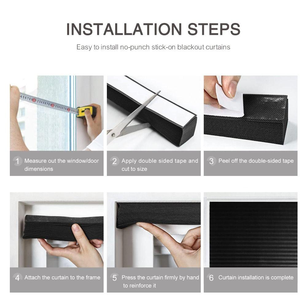 No Drill Adhesive Paper Shades Easy Install Pleated Window Shades  For Windows