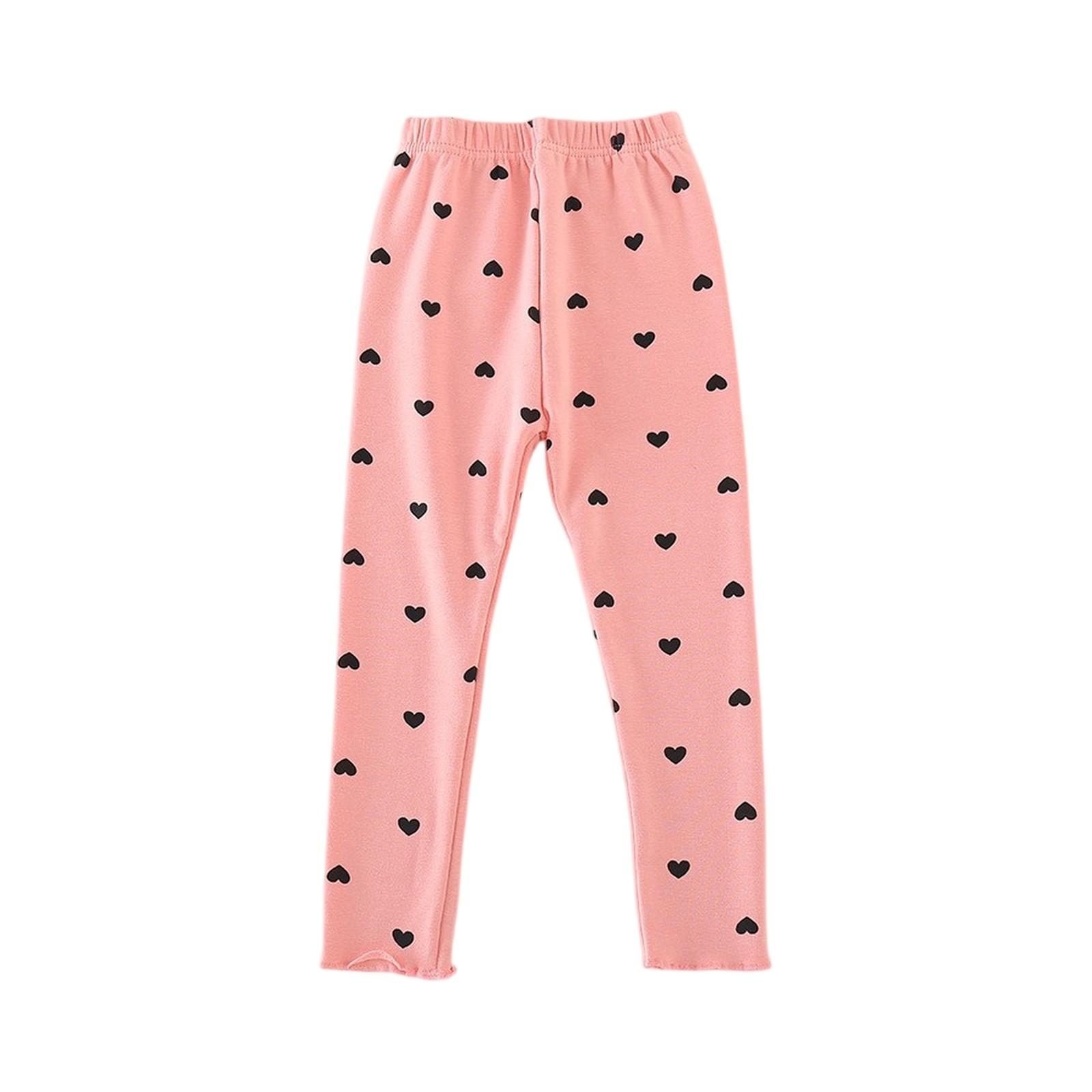 

Летние леггинсы для девочек с принтом сердечек - Хлопковые эластичные брюки с принтом по всей поверхности 100 розовый