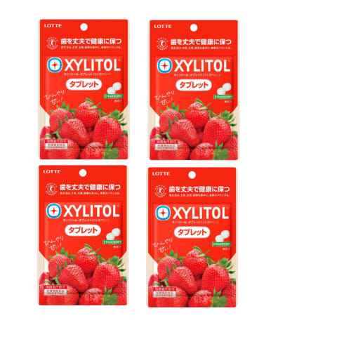 Lotte Oral Health! Xylitol Tablets, Strawberry, 35g, 4 Packets