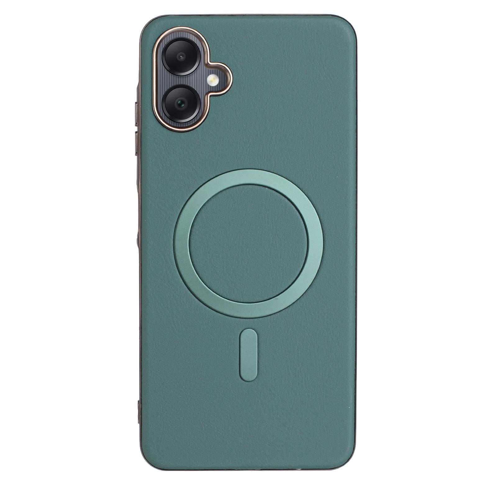 

Для Samsung Galaxy A06 5G/Galaxy A06 4G Чехол BINFEN COLOR BF40 Совместимый с MagSafe Гальванизированный PU+TPU Задняя крышка для телефона Green