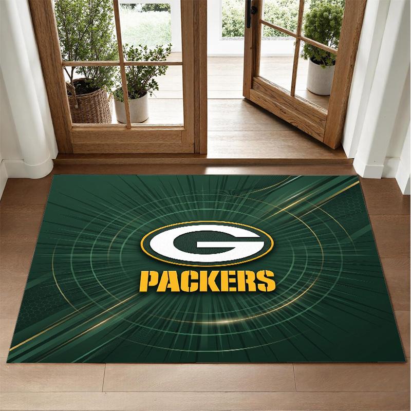 Green Bay Packers Design Kristall-Samt Teppich Weiche Dekorationsmatte für Schlafzimmer Eingang