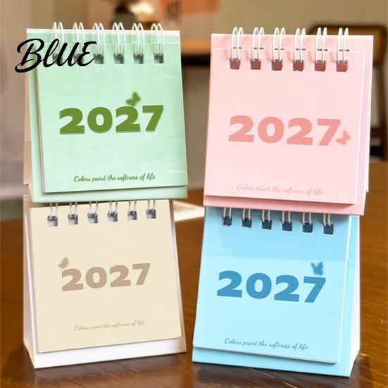 Durable Daily Schedule Dec. Standing 2027 Jan. Desk Calendar Organizer Mini 2027 to Flip Small