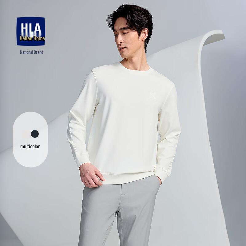 HLA Men s Chest Print Crew Neck Long Sleeve T-Shirt L