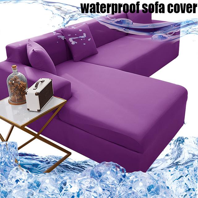 Stretch-wasserdichter Sofabezug, staubdicht, einfarbig, L-förmig, Ecksofa, Couchbezug, separate Sofabezüge, haustierfreundlich