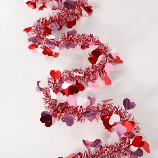 Ghirlanda Scritta Happy Valentine's Day – Striscione Decorativo 150 Cm A Cuori Glitterati – 18 Pezzi Per San Valentino