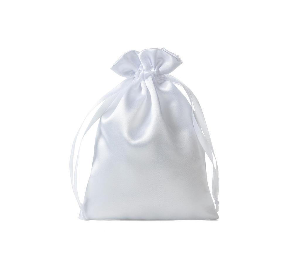 Luxury Satin Drawstring Pouch with Printed Logo - Imitation Silk Design