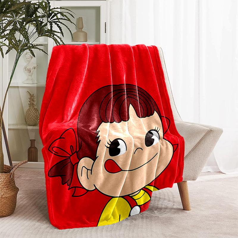 1pc Blanket Peko Chan Print Design, Lightweight Blanket for Sofa, Bed- Soft &Warm, Gift for All Seasons like Christmas, Halloween