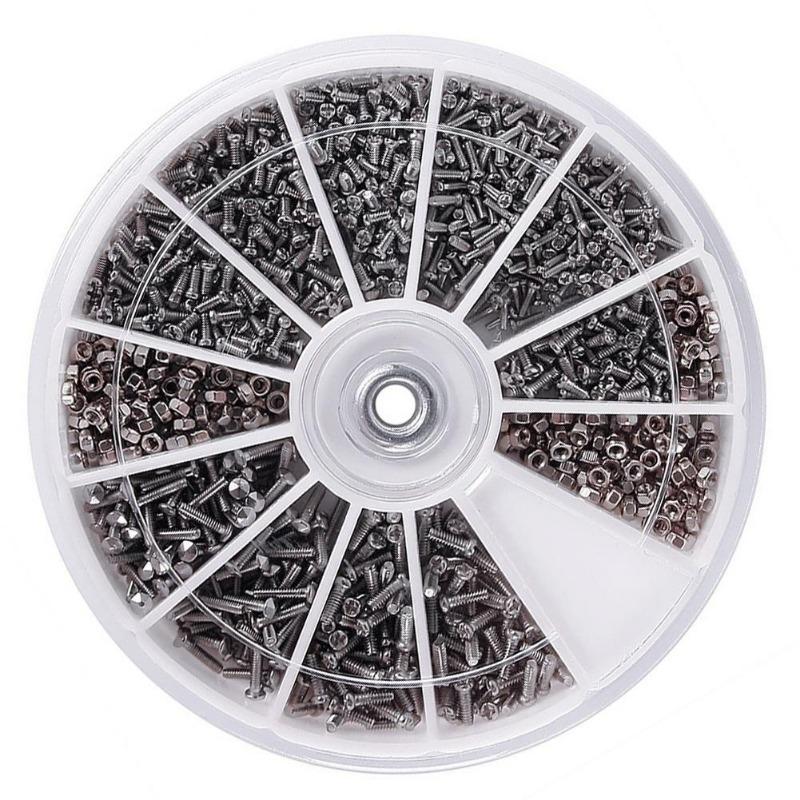600pcs 12 Kind of Small Screws Nuts Electronics Assortment Kit M1 M1.2 M1.4 M1.6