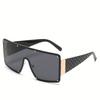 1pc Fashionable Oversized Square Glasses for Women, Metal Frame, Anti-Reflective PC Lens, Street Style Unisex Eyewear