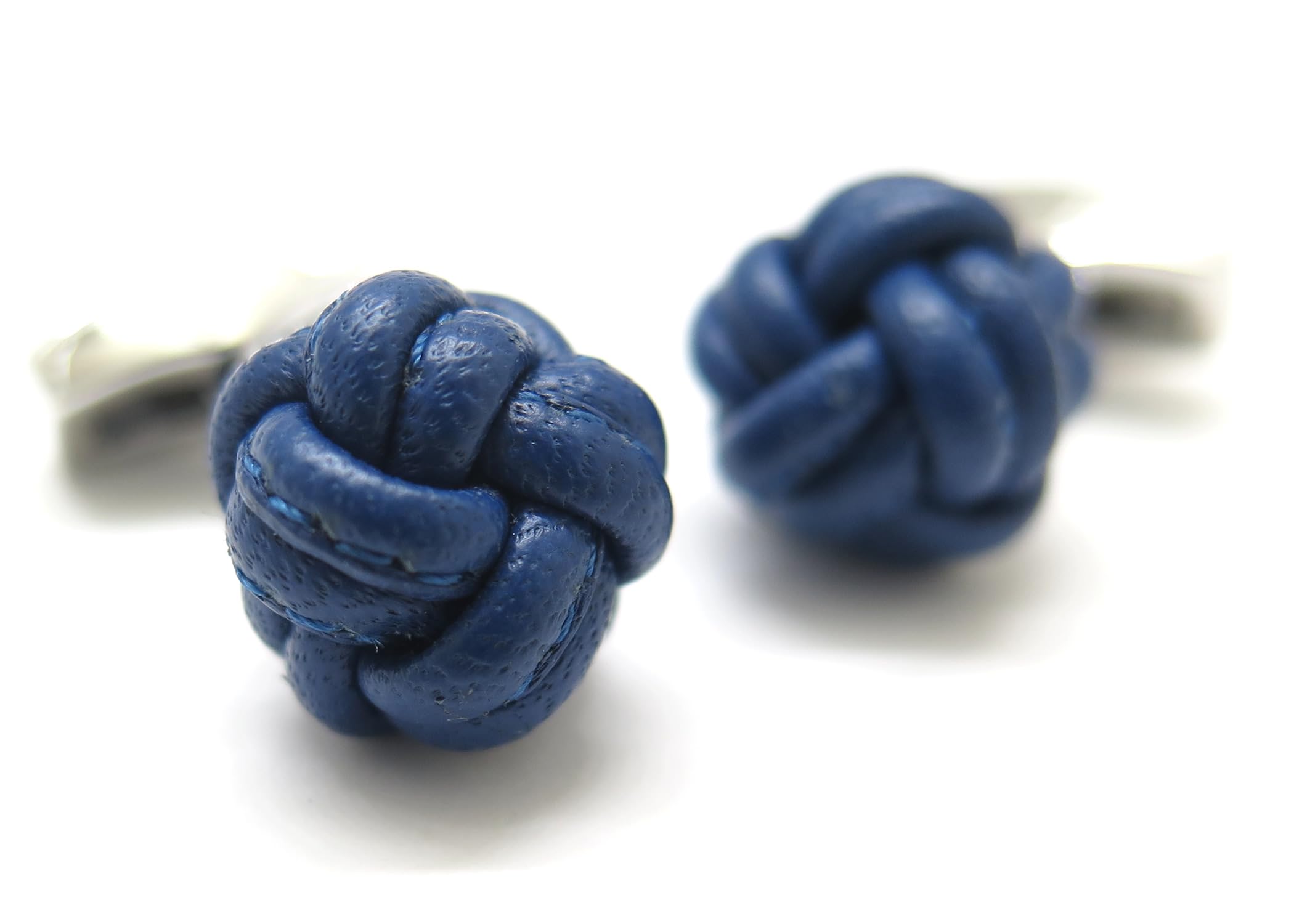 

TATEOSSIAN Nord Pelle Leather Cuffs Cufflinks (Rhodium & Blue) синій