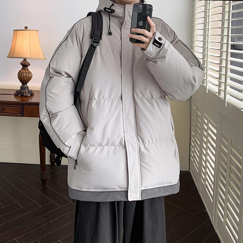 Hooded cotton coat men's new winter loose thickened cotton jacket trendy brand couple student bread cotton coat warm jacket