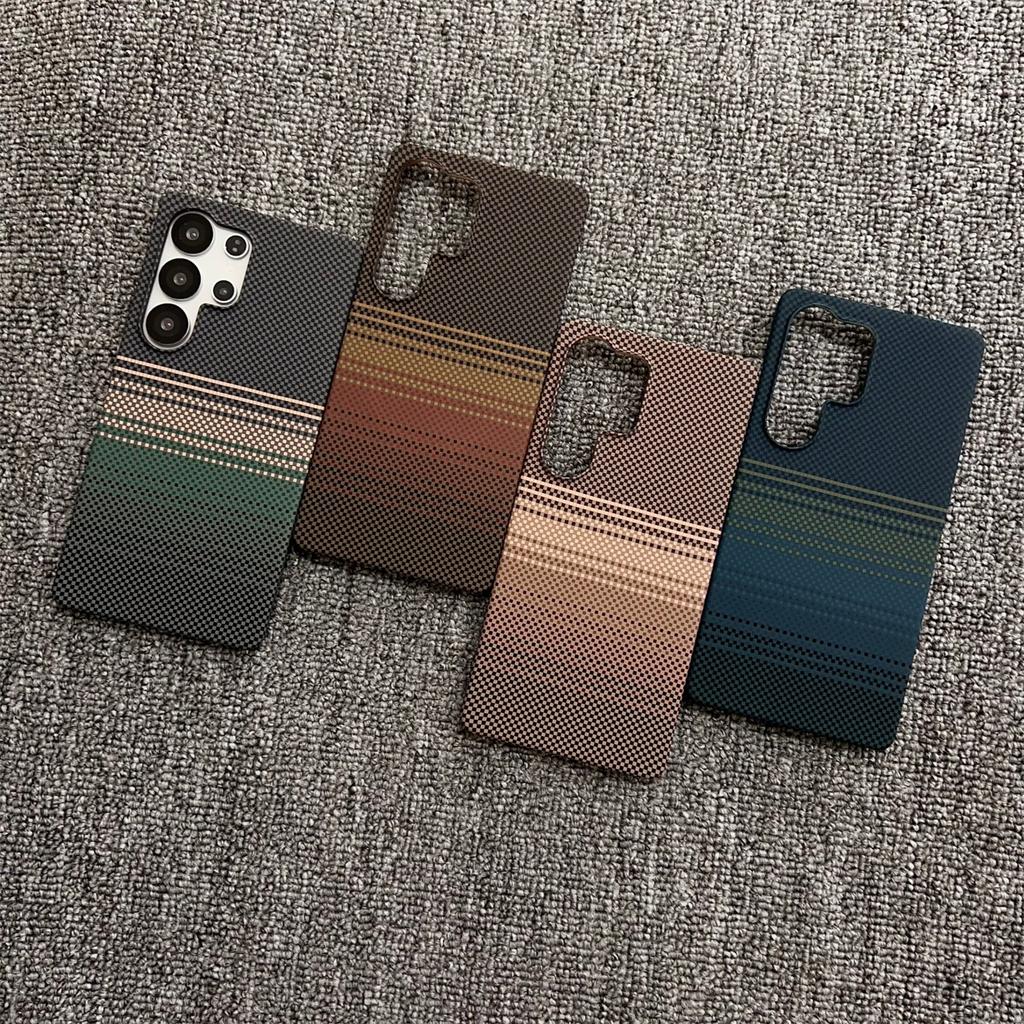 Carbon Fiber Kevlar Pattern Phone Case for Samsung Galaxy S24 S25 Ultra plus - Thin Magnetic Protective Cover