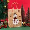 5PCS Christmas Tote Bag Christmas Eve Party Gifts Kraft Paper Gift Bags Hot Stamped Elk Snowflake Bags