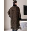 Elegant Long Leopard Print Coat Winter Thickened Mink Fur Jacket Fashionable Outerwear