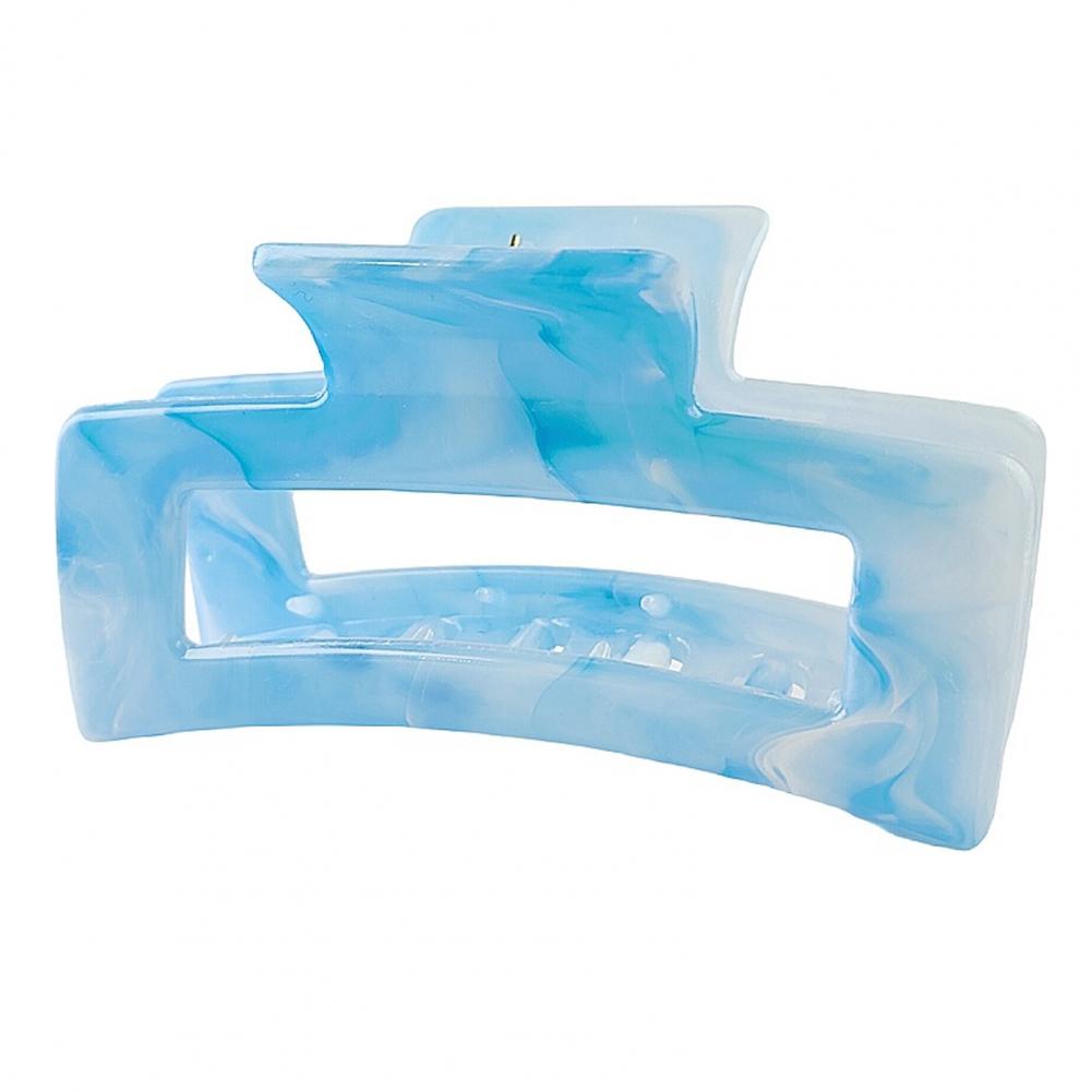 Women Hair Claw Hollow Geometric Rectangle Colorful Cloud Pattern Hair Clip Strong Grip Back Head Shark Clip