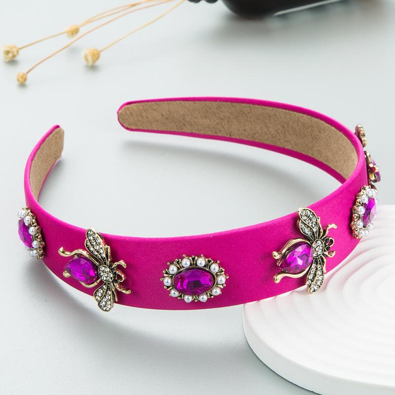 Baroque Rhinestone Handmade Metal Bee Headbands Hairbands For Women Girls Hair Accessories