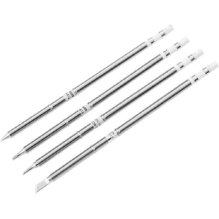 4PCS Soldering Iron Tips, T12 Series Solder Tips Kit for Hakko Soldering Station FX-951 FX-952 T12-K T12-B T12-BC2 T12-D24