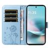 Wallet Case for Moto G67 5G - Leather/PU, Blue, With Lanyard