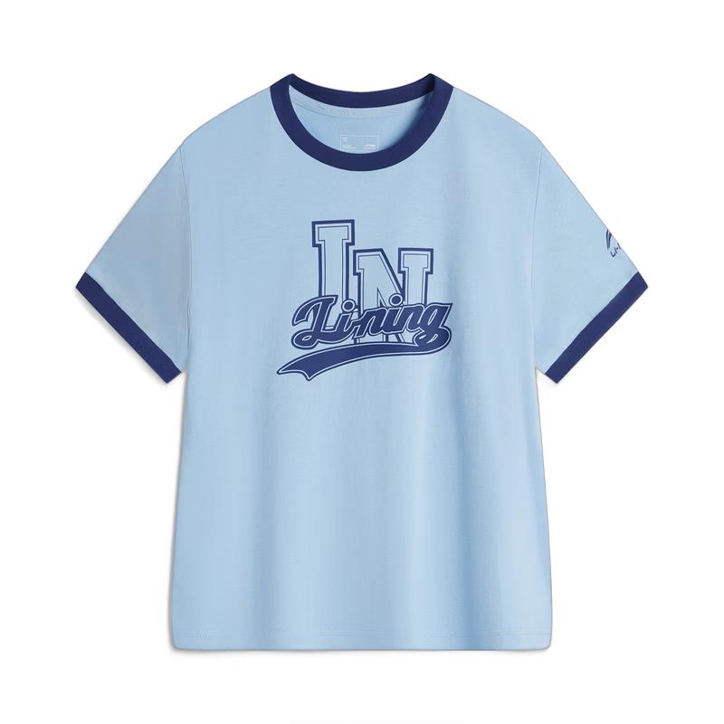 Унисекс Повседневная футболка с коротким рукавом для молодежи Li-Ning YHSW383 M