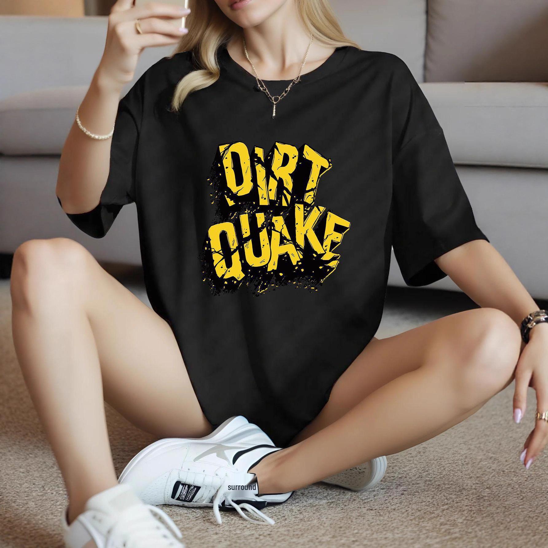 

Fashionable Women s Short-Sleeve Cartoon Letter T-Shirt - White, Casual, Trendy Small чёрный