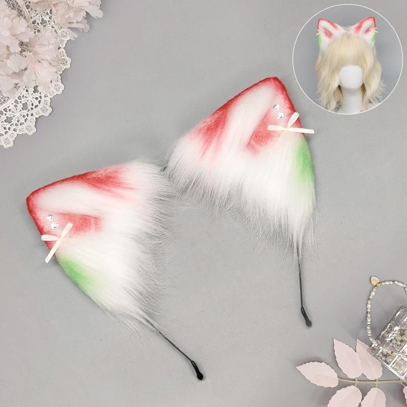 Colorful Gradient Cat Ear Headband Women Girls Cosplay Lolita Kawaii Hair Accessory