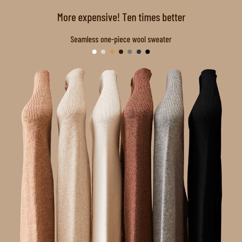 

Women s Semi-High Neck Knitted Wool Blend Top L (80-130 catties)