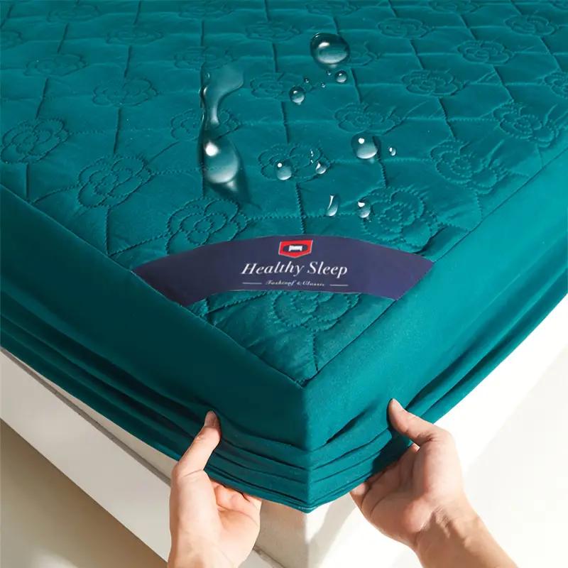 1pc Waterproof Mattress Protector (no Pillowcases), Soft and Breathable Fitted Sheet with Deep Pocket for Single or Double Bed