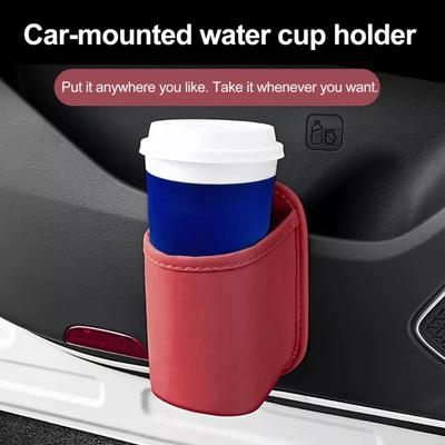 Car Storage Rack Leather Texture Waterproof Car Door Side Organizer Multi-Functional Vehicle Cup Holder Storage Box for Phone Keys Water Bottle Fit