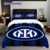 Inter Milan Emblema a Strisce Set da Tre Pezzi (1 * copripiumino + 2 * federa, senza nucleo) Regalo di compleanno di Natale Copripiumino e federa