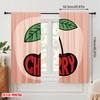 2pcs 2D Flat Printing Curtains Cherry Fruit Polyester Without Electricity Party Decorations Perfect for All Season Celebrations