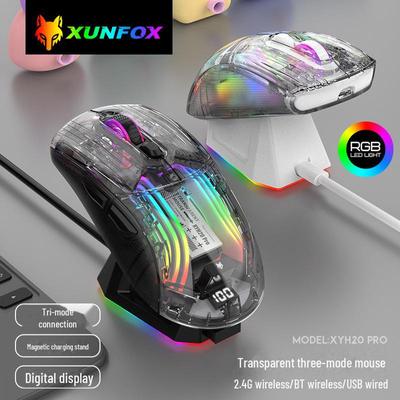 Xuanyinhu XYH20proRGB Wireless Bluetooth Transparent Gaming Mouse with Screen Charger