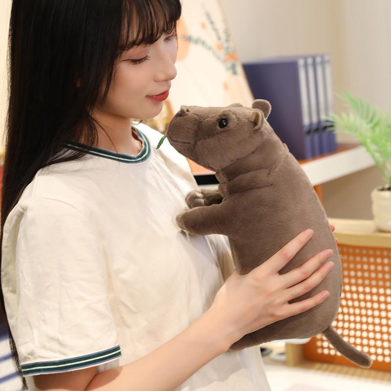Stuffed Lifelike Hippo Plush Toys Simulated Hippopotamus Animals Hug Dolls Toys for Boy Birthday Gift for Him