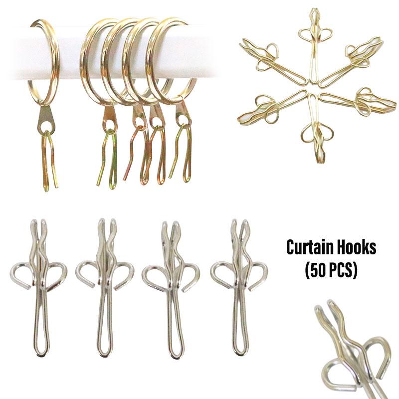 50-pack metallgardinkrokar Hållbara och mångsidiga gardintillbehör