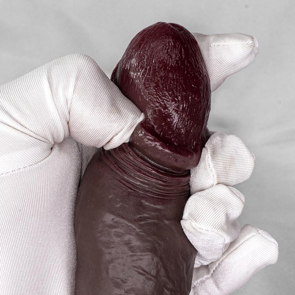 Super Soft Black Tendons Thick Artificial Phallus Female Dildo Liquid Silicone Female Masturbator Sex Toy