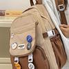 Schoolbag female ins Korean version girl versatile schoolbag lightweight solid color large capacity junior high school student computer backpack